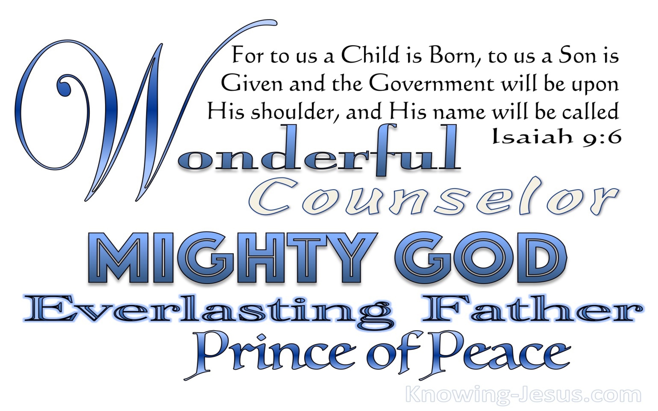 Isaiah 9:6 Unto Us A Child Is Born (white)